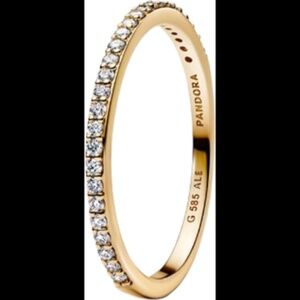 Pandora Era 14k Gold Lab-grown Diamond Half Eternity Pavé Band Ring